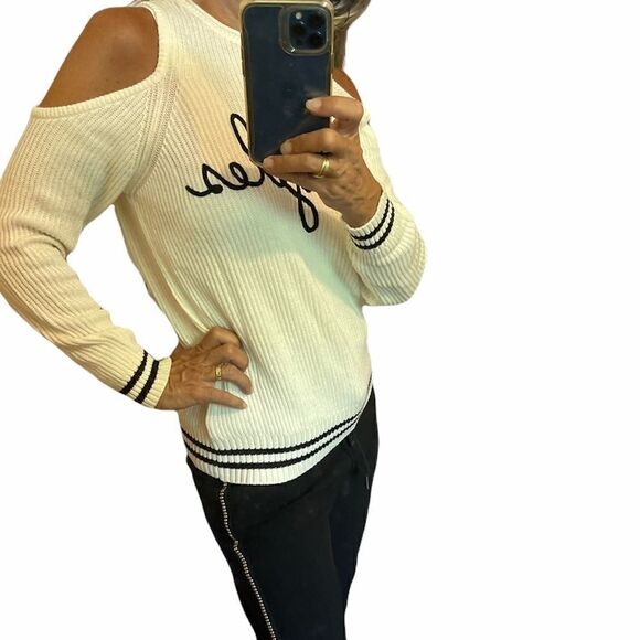 3/$25 FOREVER 21 Los Angeles Cold Shoulder Sweater.Sz M - Picture 4 of 14